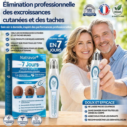 Boutique officielle de la marque  |✏️Natravor® 7 Jours Effaceur de taches et d’excroissances cutanées(Zéro douleur, zéro cicatrice – Roller)