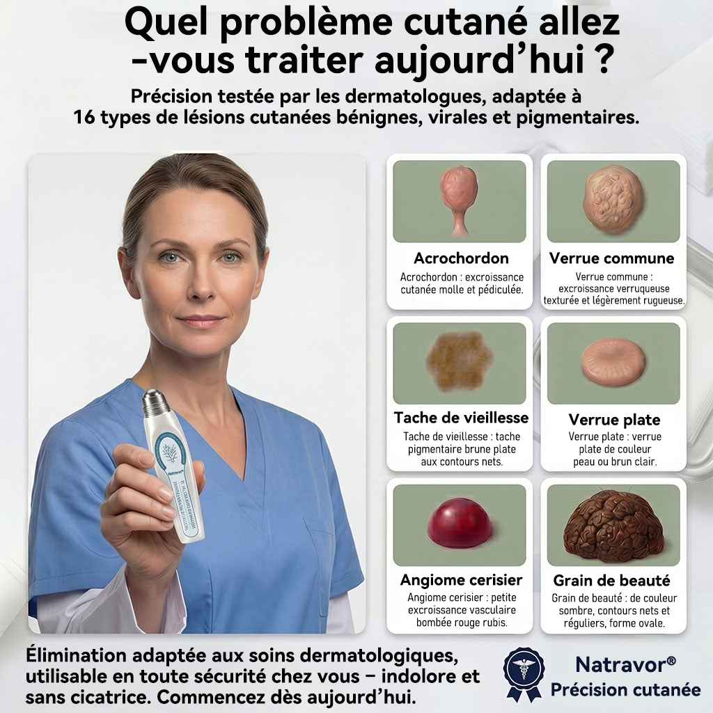 Boutique officielle de la marque  |✏️Natravor® 7 Jours Effaceur de taches et d’excroissances cutanées(Zéro douleur, zéro cicatrice – Roller)